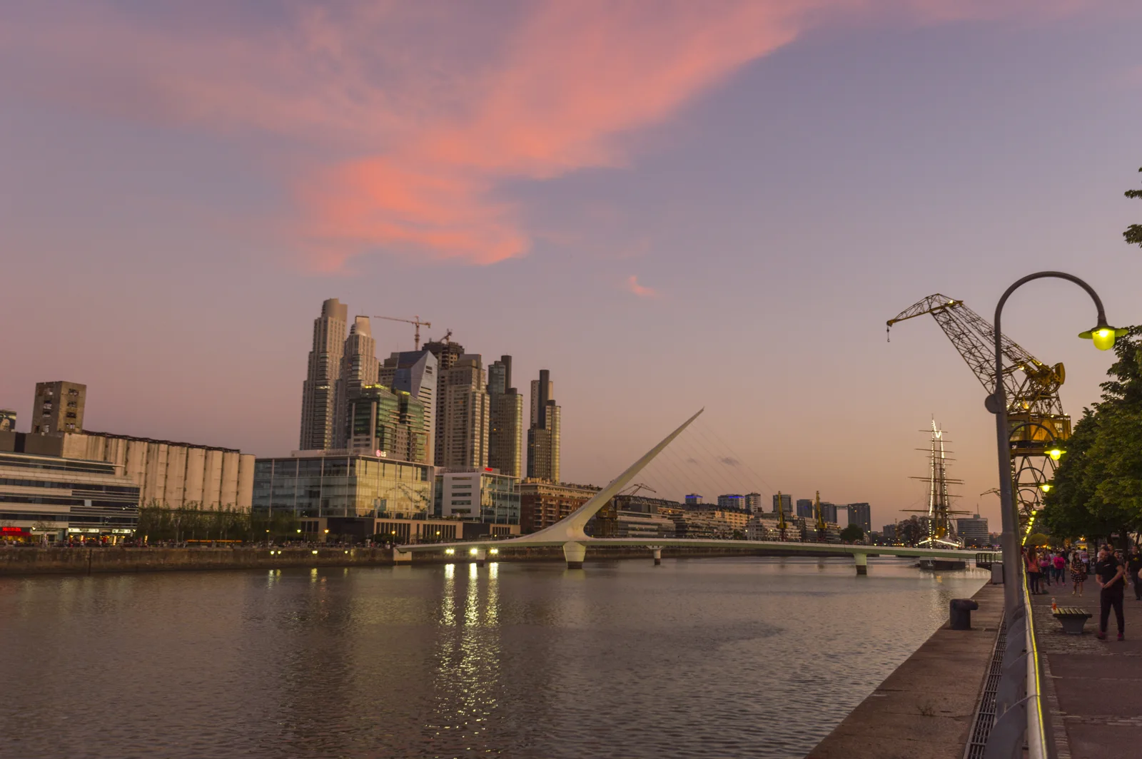 Puerto Madero ao entardecer, em Buenos Aires